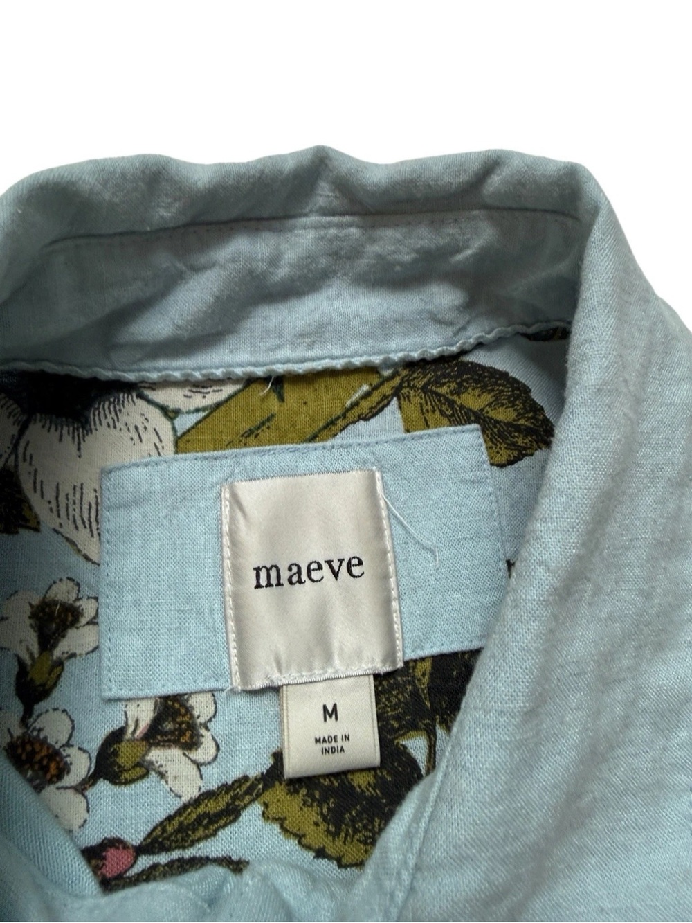 Anthropologie Maeve The Mona Linen Shirt Maxi Dress Sz Medium - Picture 7 of 8